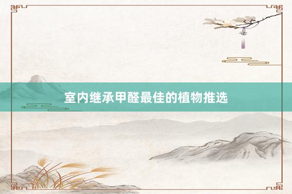 室内继承甲醛最佳的植物推选